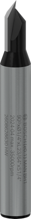 Bosch PRO Router Bit V-Groove 90° shank 1/4 inch.