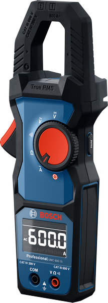 Bosch GMC 600-15 clamp meter with True RMS display.