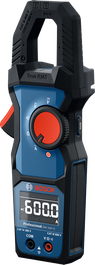 Bosch GMC 600-15 clamp meter with True RMS display.