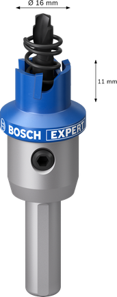 Bosch EXPERT Sheet Metal 16 mm arbored hole saw.