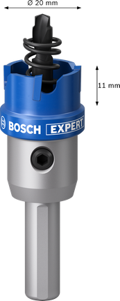 Bosch EXPERT Sheet Metal Hole Saw 20 mm for metal cutting.