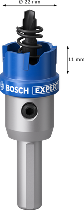 Bosch EXPERT Sheet Metal arbored hole saw 22 mm.