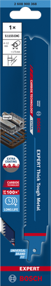 EXPERT Thick Tough Metal S1155CHC Bosch EXPERT Thick Tough Metal S1155CHC reciprocating saw blade.