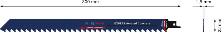 Bosch EXPERT Aerated Concrete S 1241 HM reciprocating saw blade.