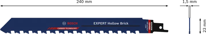 Bosch EXPERT Hollow Brick reciprocating saw blade 240mm.