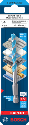Bosch EXPERT HEX-9 Multi Construction Drill Bit 4x90mm.