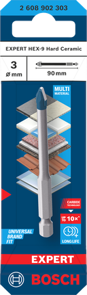 Bosch EXPERT HEX-9 Hard Ceramic Drill Bit 3 x 90 mm.