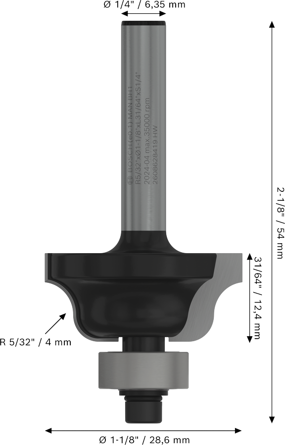 PRO Router Bit Roman Ogee - Bosch Professional