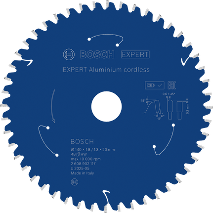 Bosch EXPERT Aluminium cordless circular saw blade T48.