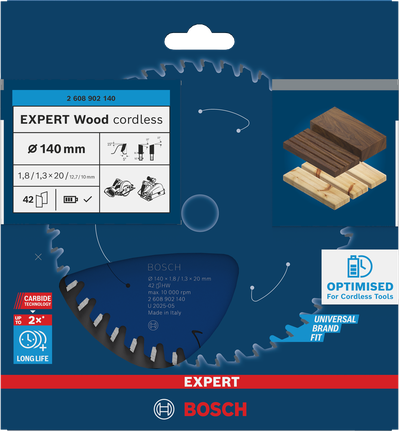 Bosch EXPERT Wood cordless circular saw blade 140 mm T42.