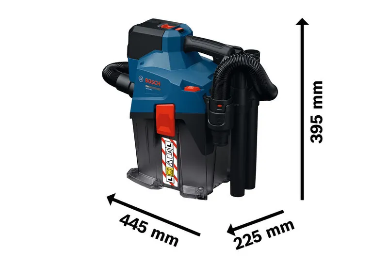 Bosch GAS18V-6LS cordless dust extractor with compact design.