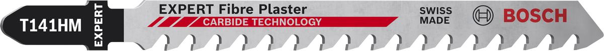 Bosch EXPERT Fiber Plaster T141HM jigsaw blade with carbide teeth.