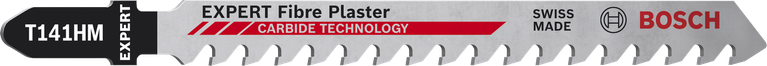 EXPERT ‘Fiber Plaster’ T 141 HM Jigsaw Blade 3-pc Bosch EXPERT Fiber Plaster T141HM jigsaw blade with carbide teeth.