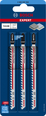 Bosch EXPERT Fiber Plaster T 341 HM carbide jigsaw blades pack.