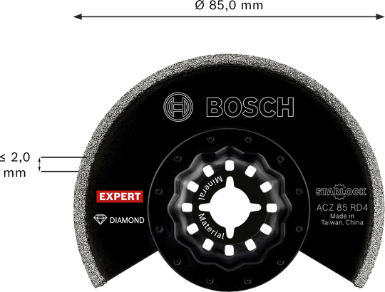 EXPERT ACZ 85 RD4 Bosch EXPERT ACZ 85 RD4 diamond grout segment blade, 85 mm.