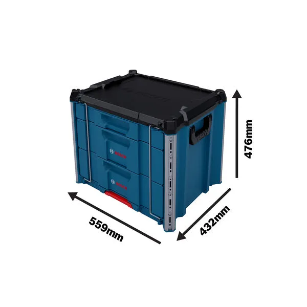L-BOXX Contractor Drawer 3 Bosch L-BOXX Contractor Drawer 3 carrying case with dimensions shown.