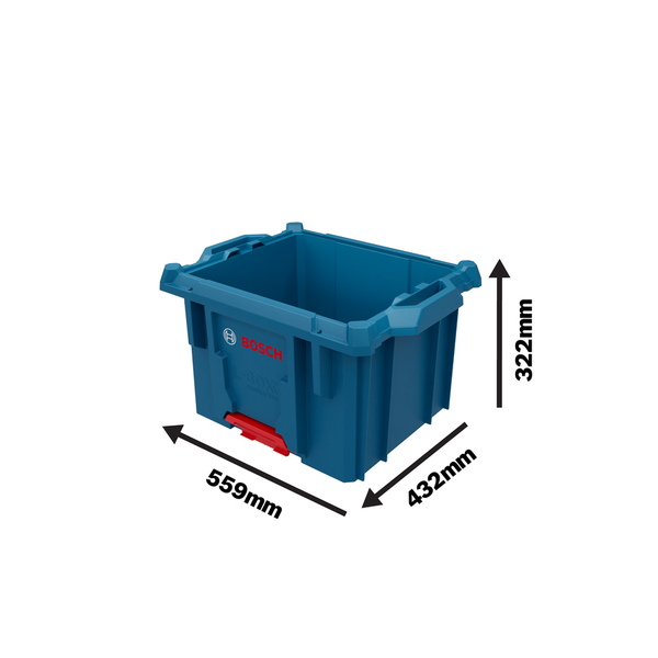 Bosch L-BOXX Contractor Crate, stackable carrying case.