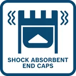 Shock absorbent end caps.