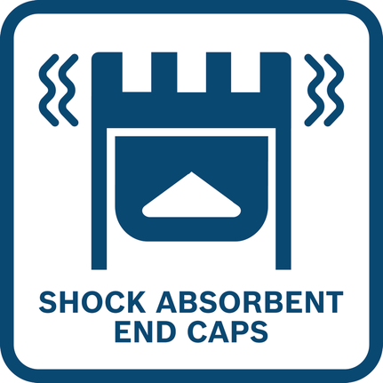 Shock absorbent end caps.