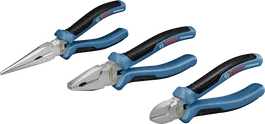 Bosch pliers set 3 pcs with induction hardened cutting edges.