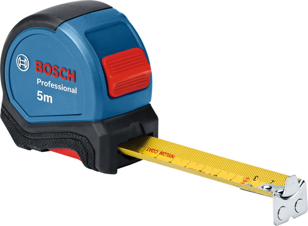 Bosch 5m tape measure with yellow blade.