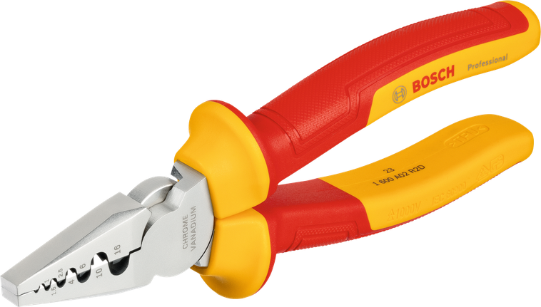 Bosch VDE Crimping Pliers 180 mm for electrical work.