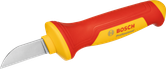 Bosch VDE cable knife with ergonomic red-yellow handle.
