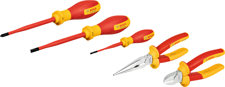 Bosch VDE hand tools mixed set 5 pcs insulated.