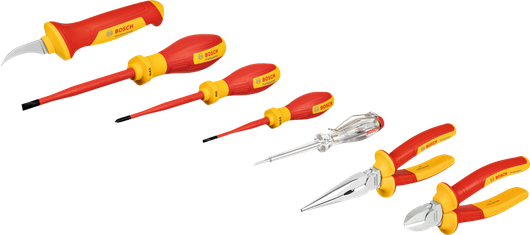 Bosch VDE Hand Tools Set, 7 insulated pieces.