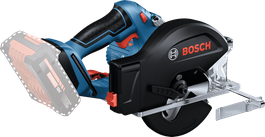 Bosch GKM 18V-50 cordless circular saw for wood cutting.