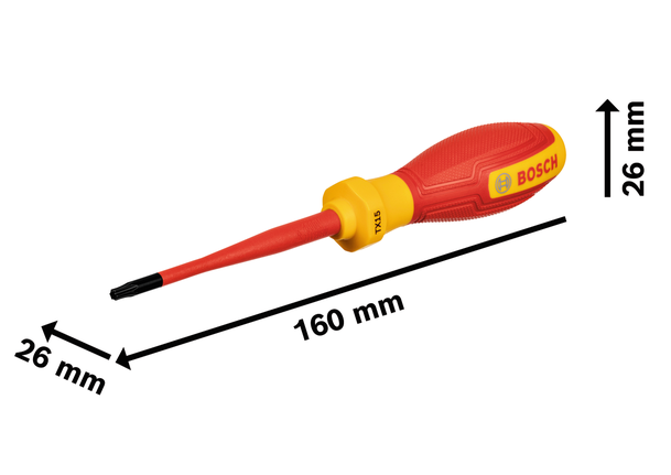Bosch VDE screwdriver TX15x75 with insulated handle.