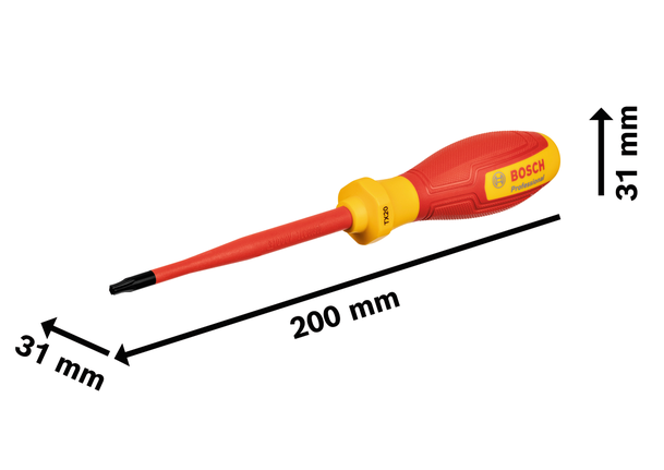 Bosch VDE Screwdriver TX20x100 with insulated handle.