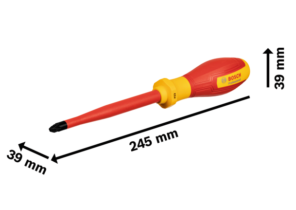 Bosch VDE screwdriver PZ3x125 with insulated handle.