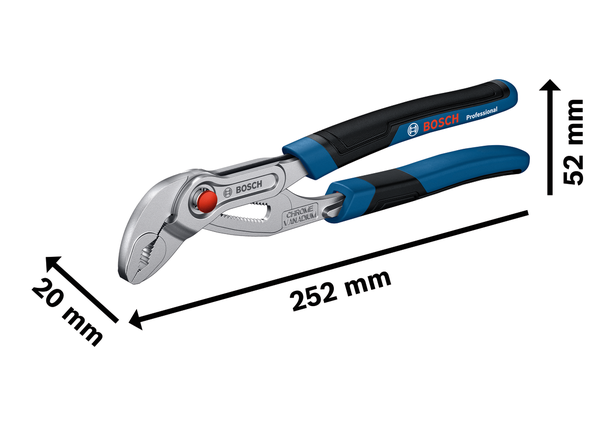 Bosch sanitary water pump pliers 250 mm with chrome vanadium.