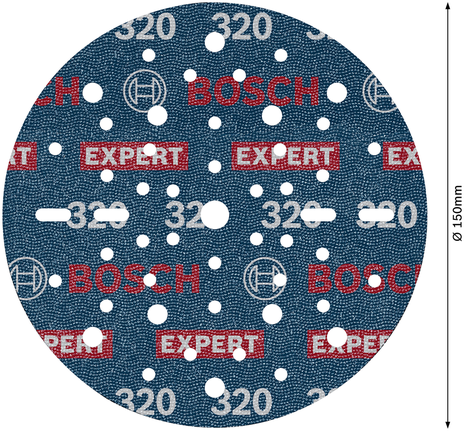 Bosch EXPERT O780 150mm G320 foil sanding disc.