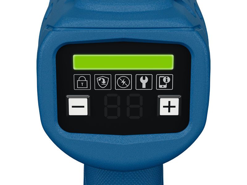 Bosch ISR 18V-50 E digital control panel with torque setting.