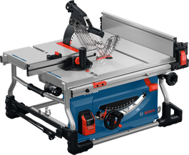 Bosch GTS100-254 table saw with angle adjustment.