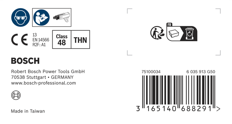 Bosch PRO CS 3.9 Coarse Thread Screw Belt label.