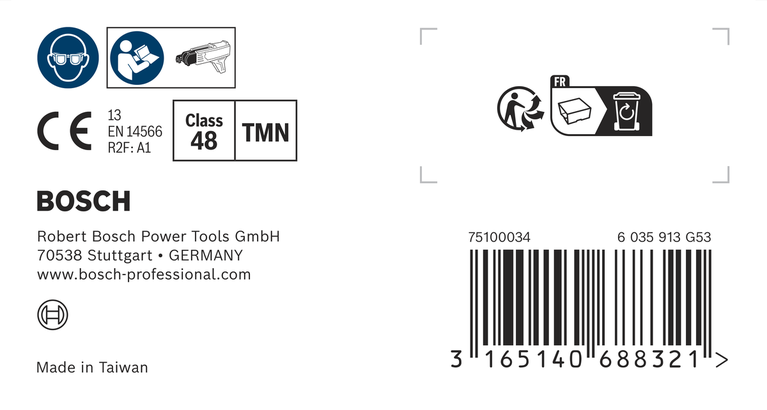 Bosch PRO CS 3.9 Fine Thread Screw Belt label.