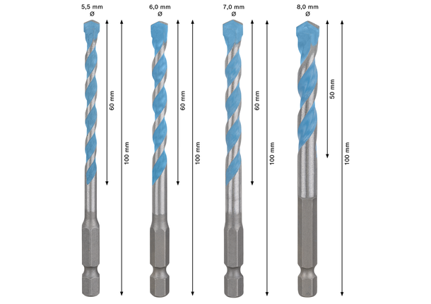 Bosch EXPERT HEX-9 Multi Construction Drill Bit Set.
