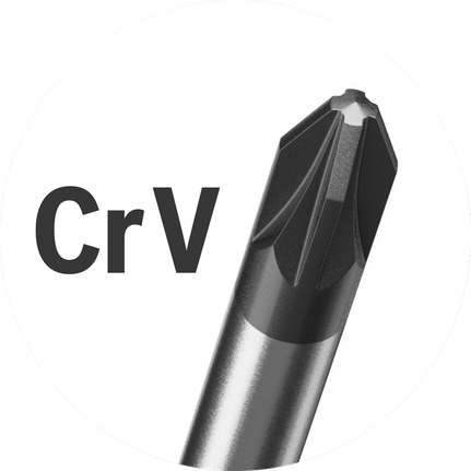 Pozidriv screwdriver chromium-vanadium.