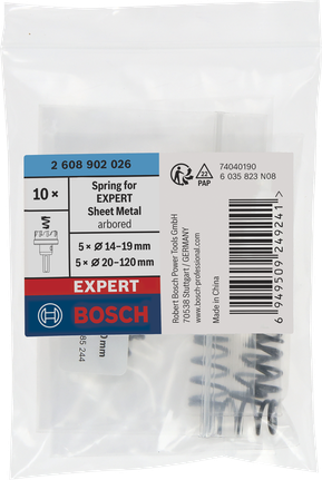 Bosch EXPERT Sheet Metal Hole Saw springs, pack of 10.