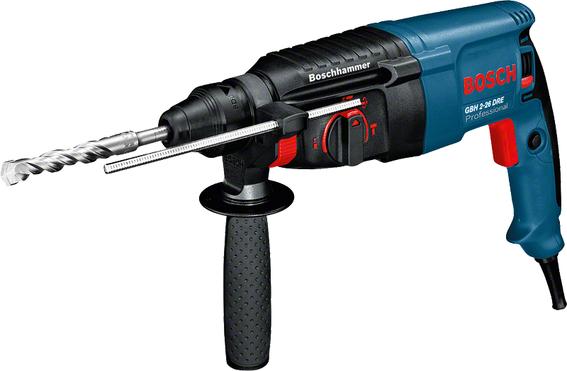 Bosch GBH 2-26 DRE rotary hammer drill with side handle.
