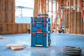 Bosch L-Boxx Contractor tool storage system on wheels.