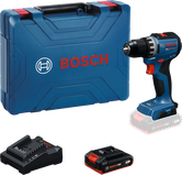Bosch GSR 18V-52 cordless drill set with case.