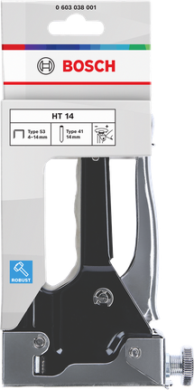 Bosch HT 14 handheld tacker for 4-14mm staples.