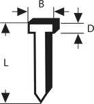 Bosch Nail type 48 schematic with labeled dimensions.