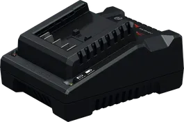 Bosch GAL 18V-40 battery charger with status indicator.