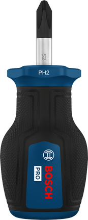 Bosch PRO Stubby Screwdriver PH2 x 25 mm with ergonomic handle.