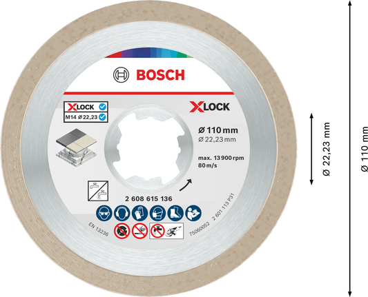 Bosch ceramic cutting disc 110 mm X-Lock.